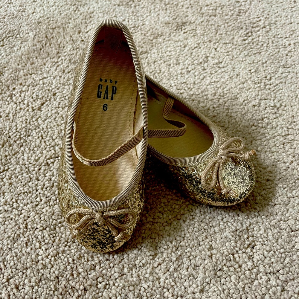Gold Baby Gap Ballet Flats Shoes
